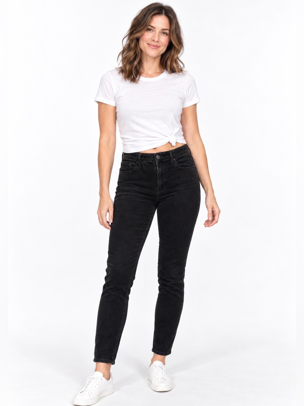 J Brand Alana Black Corduroy Skinny Pants Size 29